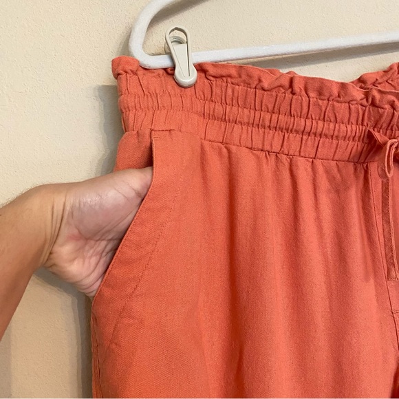 A NEW DAY SIZE XXL PAPER BAG PANTS LINEN ORANGE - Picture 5 of 12